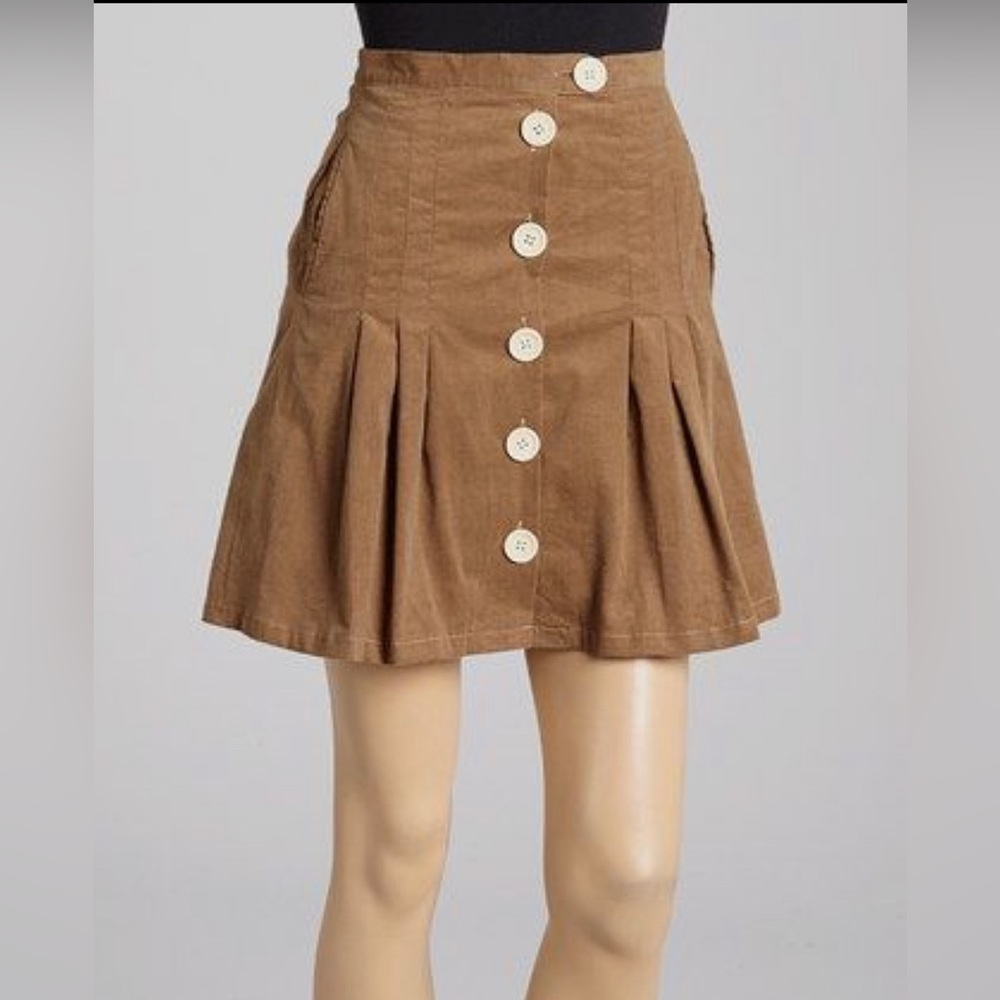 Anthropologie x Knitted Dove Women’s Pleated Corduroy School Girl Skirt Medium